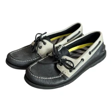 Sperry Top Sider Mens 090M STS17358 Black Leather Boat Shoes Size 9