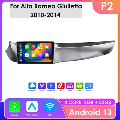 For Alfa Romeo Giulietta 2010-2014 Car Radio 9''Android 13 CarPlay WIFI SWC2+32GB