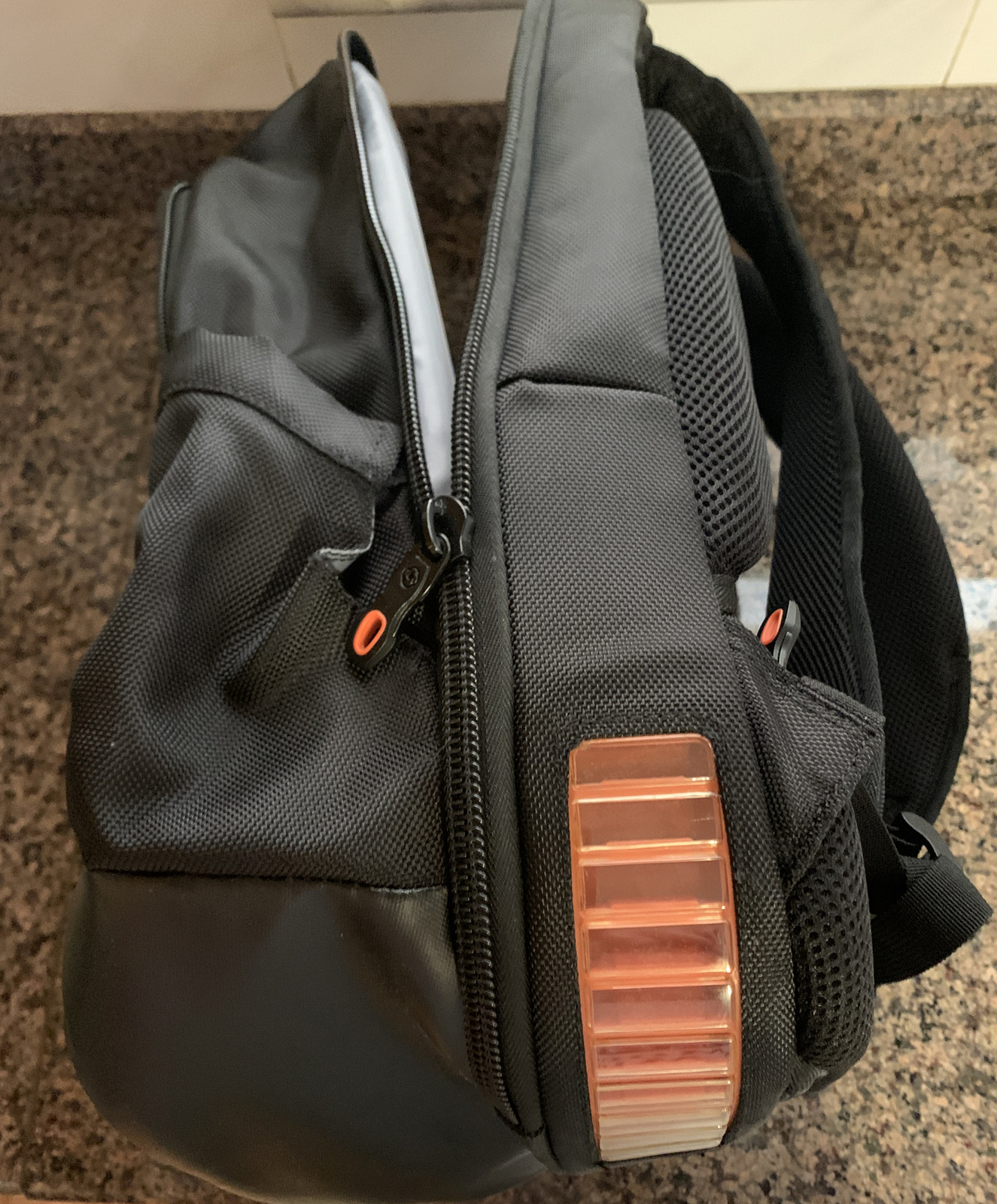 Samsonite Backpack TSA Checkpoint Friendly Black & Orange Canvas Laptop Bag
