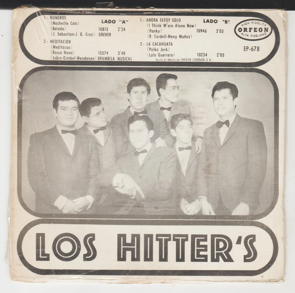 LOS HITTERS GARAGE MEXICAN EP 1967 TOMMY JAMES & THE SHONDELLS COVER IN SPANISH - Image 2 of 4