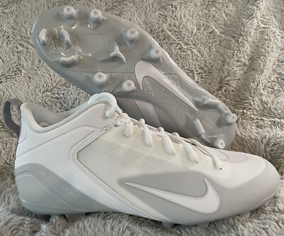 Nike Size 8 Alpha Huarache 8 Varsity Mens Lacrosse Cleats White CZ6558-110 NEW