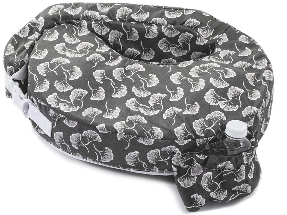 My Brest Friend Original Nursing Posture Pillow, Flowing Fans - Grey/White-image