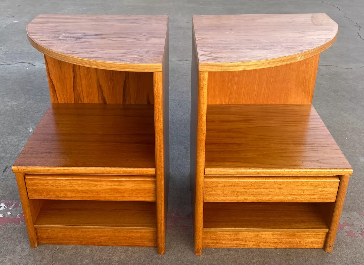 Teak nightstand danish deals
