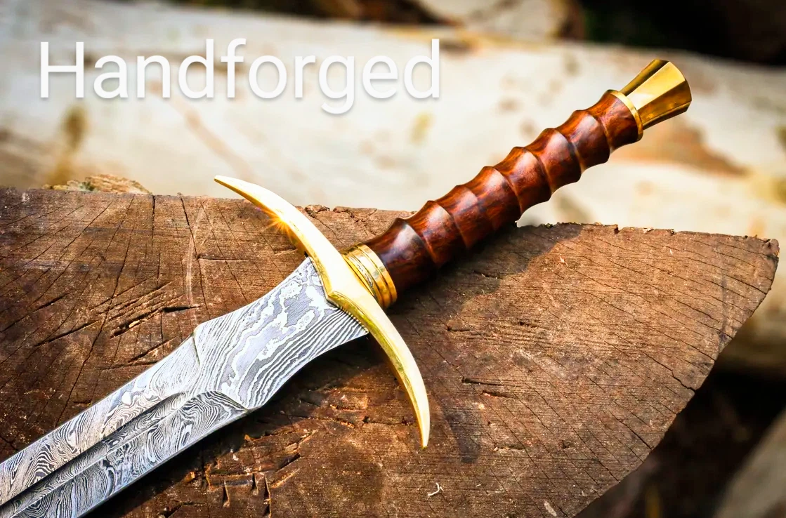 Medieval Longsword Hand-Forged Damascus Steel Double Edged Two Handed Sword