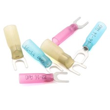 Heat Shrink Fork 10 M5 Stud Wire Spade Crimp 22-10AWG Terminals Connectors