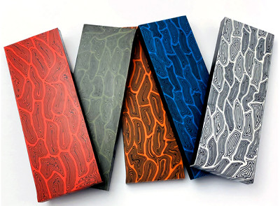 2 PIECES G10 Knife Handle Material Blanks Scales Composite Damascus Pattern