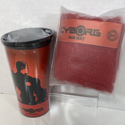 NERD BLOCK CYBORG MARTINI SHAKER & BAR MAT - BRAND NEW Doom Patrol Teen Titans