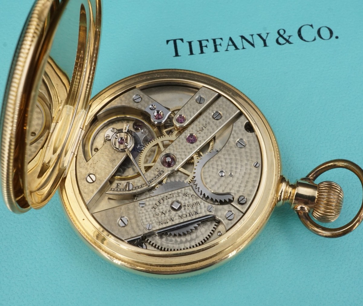 1920s Solid 18k Yellow Gold Tiffany & Co Pocket Watch New