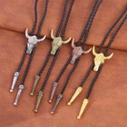 Golden Ties for Men American Cowboy Garment Accessory Tie Adjustable Bull