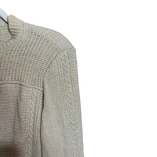 Cárdigan para mujer ST JOHN grande beige mezcla de lana grueso tejido cremallera suéter - Imagen 3 de 9