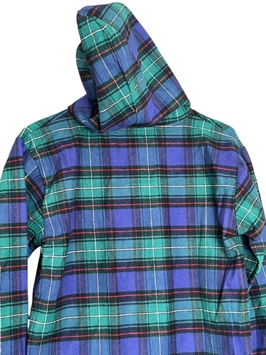 The Vermont Flannel Company 1/4 Button Up Plaid Hoodie Pullover Youth M (10-12) - Picture 9 of 10