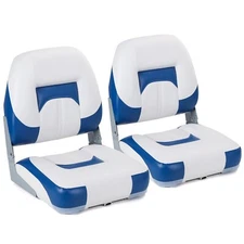 NORTHCAPTAIN White/Pacific Blue Low Back Folding Fishing Boat Seat, 2 Seats