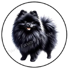 BLACK POMERANIAN DOG ENVELOPE SEALS LABELS STICKERS PARTY FAVOR