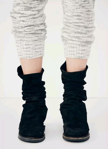 Bota holgada Free People Evertte gamuza negra envejecida 6 EE. UU. 36 EUR $228 - Imagen 5 de 10