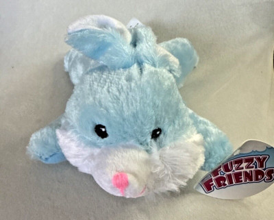 Vtg Greenbriar Easter Fuzzy Friends Blue Bunny 8'' Laying on Belly