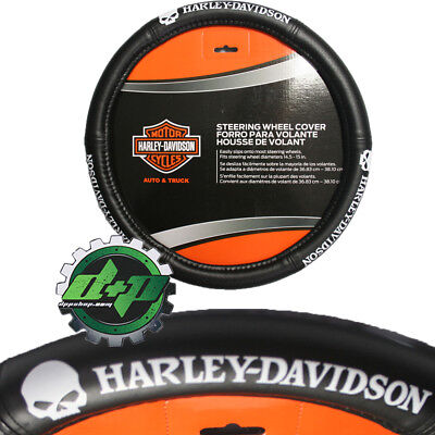 Harley-Davidson Skull Black Speed Grip Style Steering Wheel Cover P6646 PlastiColor 