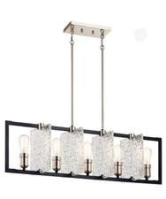 Kichler 43977BK -Forge 5 Light Linear Chandelier Black . 38.75 Inch