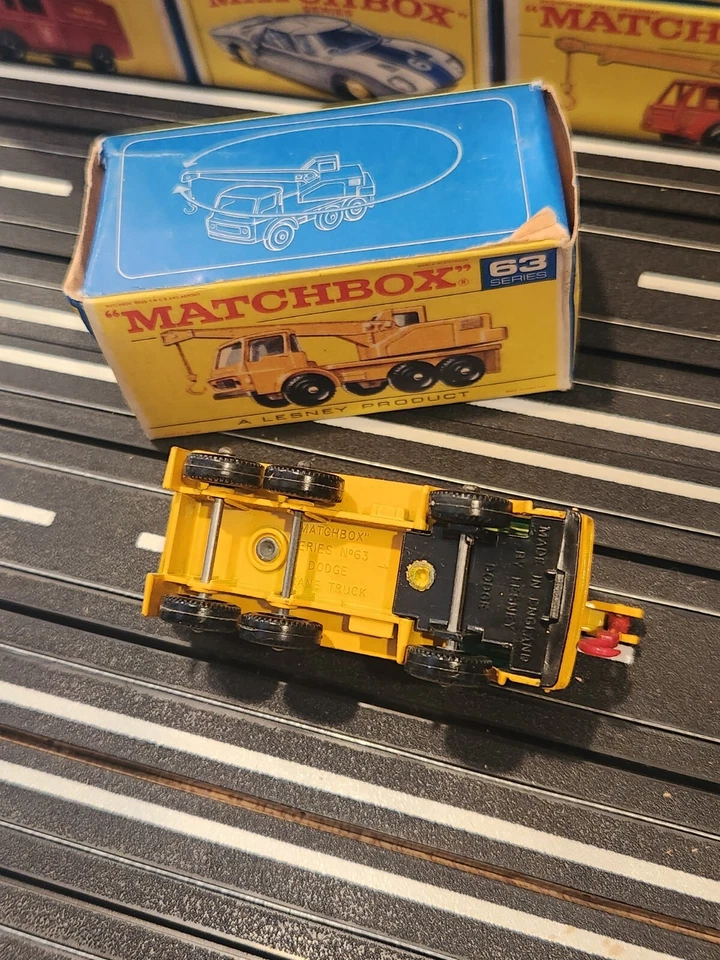 Matchbox Lesney Superfast No. Camión grúa Dodge KEW-500 1967 63 1970 NUEVO NOS Foto 3 de 3