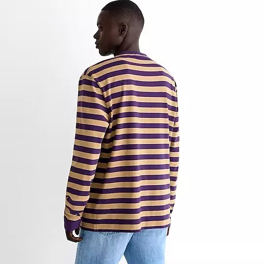Purple Black Stripe Long Sleeve T Shirt 60 OFF