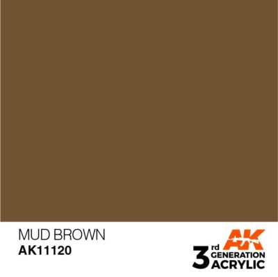 AK INTERACTIVE 11120 3GA MUD BROWN (STANDARD) 17ml (3GEN Acrylic Paint)