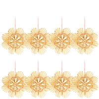 8X Strohsterne Im Mix-Set - Christbaum-Schmuck - Stroh-AnhäNger - 15 Cm