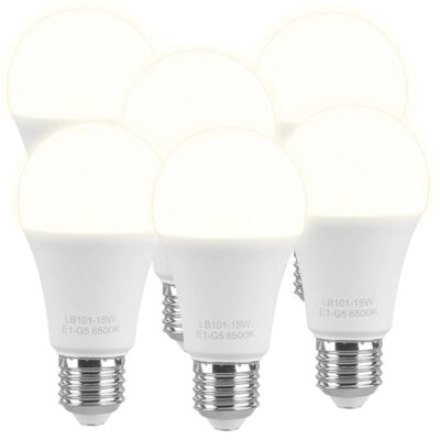 Luminea 6er-Set High-Power-LED-Lampen, E27, 11 Watt, 3000 K, E, warmweiß