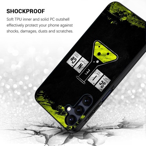 For Samsung A12 A13 A14 A15 A16 A54 A71 Happy Chemistry Science Hard Black Cover - 第 24/25 張圖片