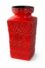 BAY Keramik Bodenvase 45 cm rot Vintage Bodo Mans West Germany
