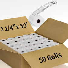 50 Rolls 2 1/4" X 50' Thermal Receipt Paper Rolls, Cash Register POS Thermal P
