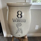 Antique Red Wing 8 gallon Black Ink Ice Water Stoneware Crock Water Cooler