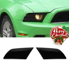 Blackened Headlight Lamp Cover Trim Bezels For Ford Mustang 2010-14 Accessories