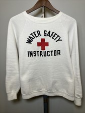 Vintage 70s Water Safety Instructor Lifeguard Sweatshirt Medium 22x24 Fruit Loom