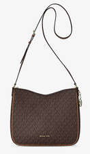 Michael Kors Nayla Medium Messenger Crossbody Bag MK Signature Brown
