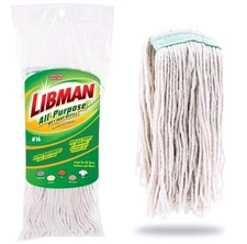 Libman White All-Purpose Cotton Wet Mop Refill Clip-on