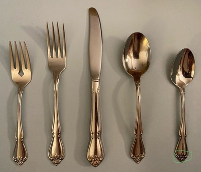 Oneida USA arbor rose true rose* stainless flatware 5 piece stainless flatwear