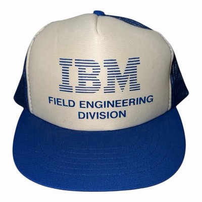Vintage 80s IBM Computers Trucker Mesh Hat Snapback Field Engineering Division