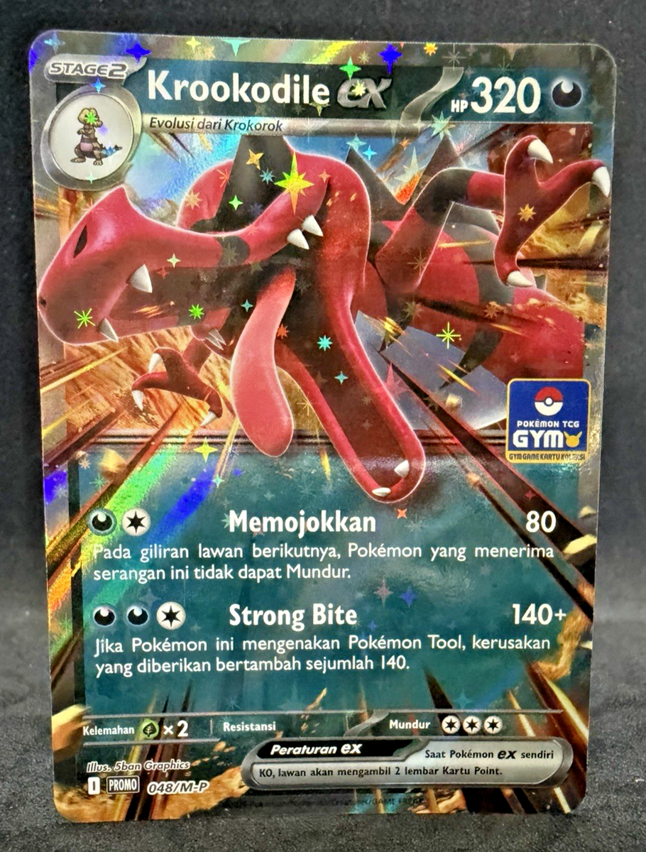 Pokémon TCG Indonesia Krookodile ex Gym Promo 048/M-P Holo Damage