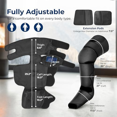#ad SereneLife Air Compression Knee Massager 4 Modes 2 Heat SLLGMSGR76 BLK $79.47