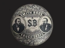 Smith Bros Cough Drops Tin Round Metal Collectible By Bristol Ware