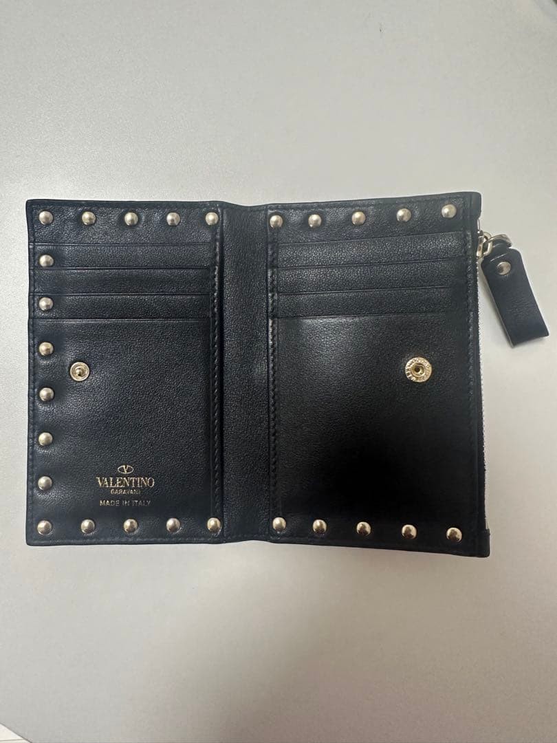 Valentino Studded Leather Coin and Card Case Black thumbnail 3