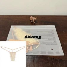 SKIMS Faux Hair Micro String Thong SIENNA BLONDE CURLY Size S Small SHIPS TODAY