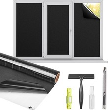 Blackout Window Privacy Film Total Light Blocking Room Darkening Window Covering