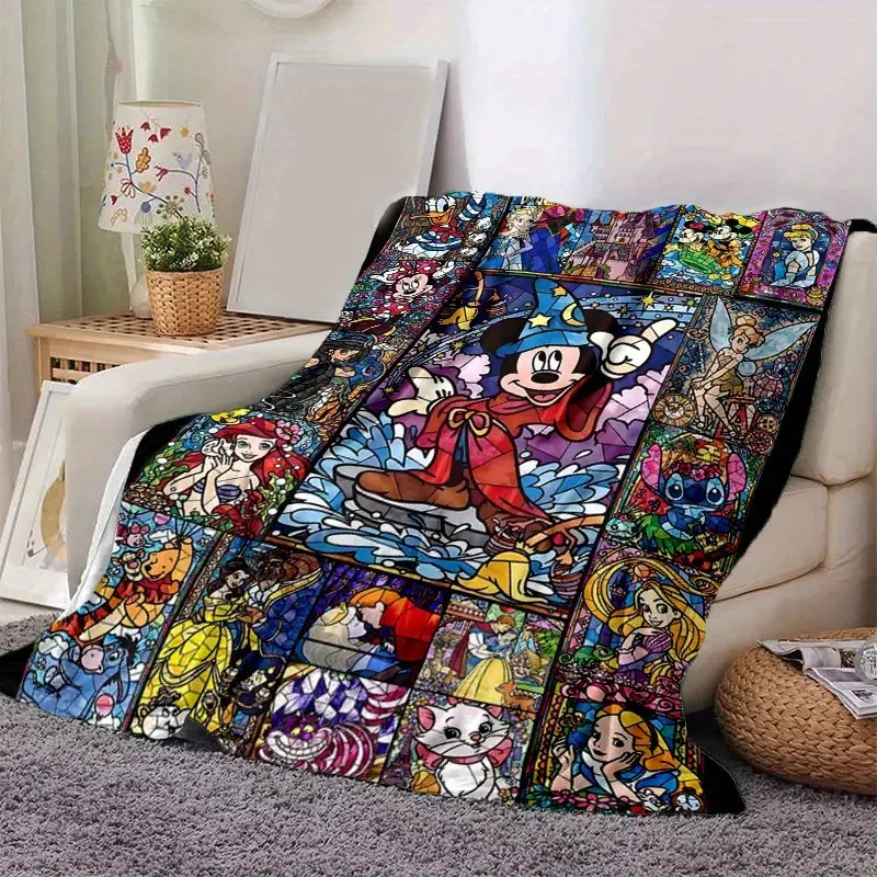 Disney Stained Glass Style Fleece Blanket