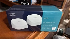 eero 6 Dual-Band Mesh Wi-Fi 6 System One router + Extender (2-pack) White NEW