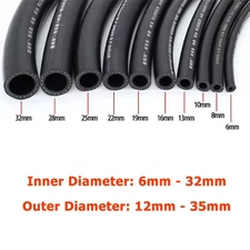 6mm-25mm EPDM Rubber Braided Hose Tube Reinforced Water Oil Fuel High Temp 200℃