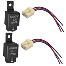 FLS821 Relay 12V 40A with Pigtail Wire Connector Pack of 2 - Universal SPST