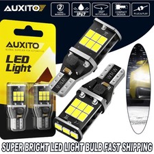 Pair W16w T15 Globes Led Backup Wedge Reverse Car Lights Xenon Canbus White Free