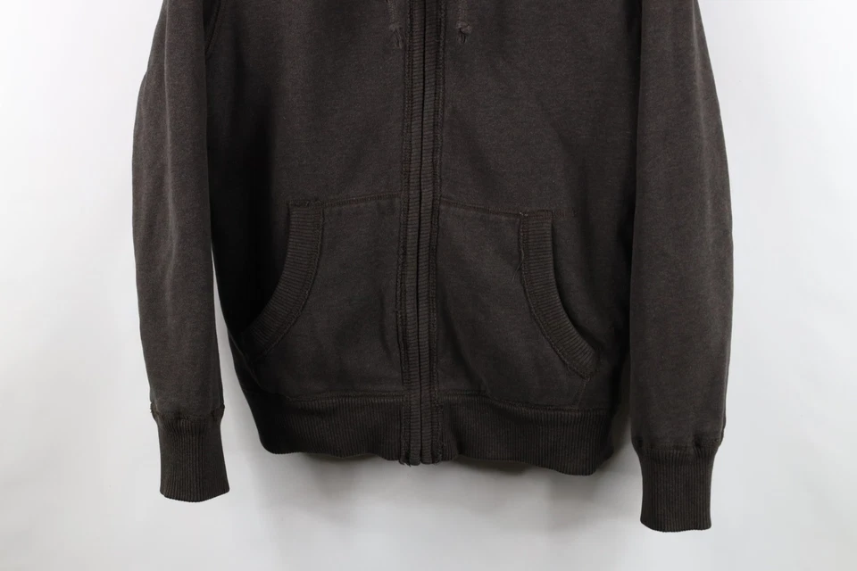Vtg Y2K American Eagle Mens L Heavyweight Deep Pile Fleece Lined Hoodie Jacket - Image 3 of 4