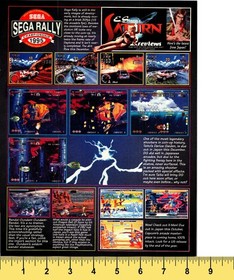 Sega Rally Saturn X-Men 1995 Vintage Video Game Magazine Ad Print 8x10.75"
