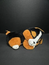Nanco Dozzy Napping Puppy Dog Black/Brown 10" Stuffed Plush Toy Missing Tail